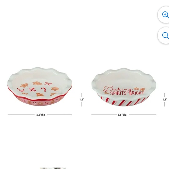 Holiday Time GINGERBREAD AND STRIPES Stoneware Mini Pie Plate Set NEW - Picture 9 of 10